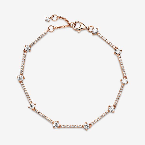 Sparkling Pavé Bars Bracelet | Rose Gold | Pandora Canada
