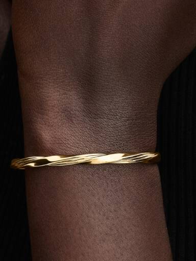 Bracelet rigide ouvert torsadé