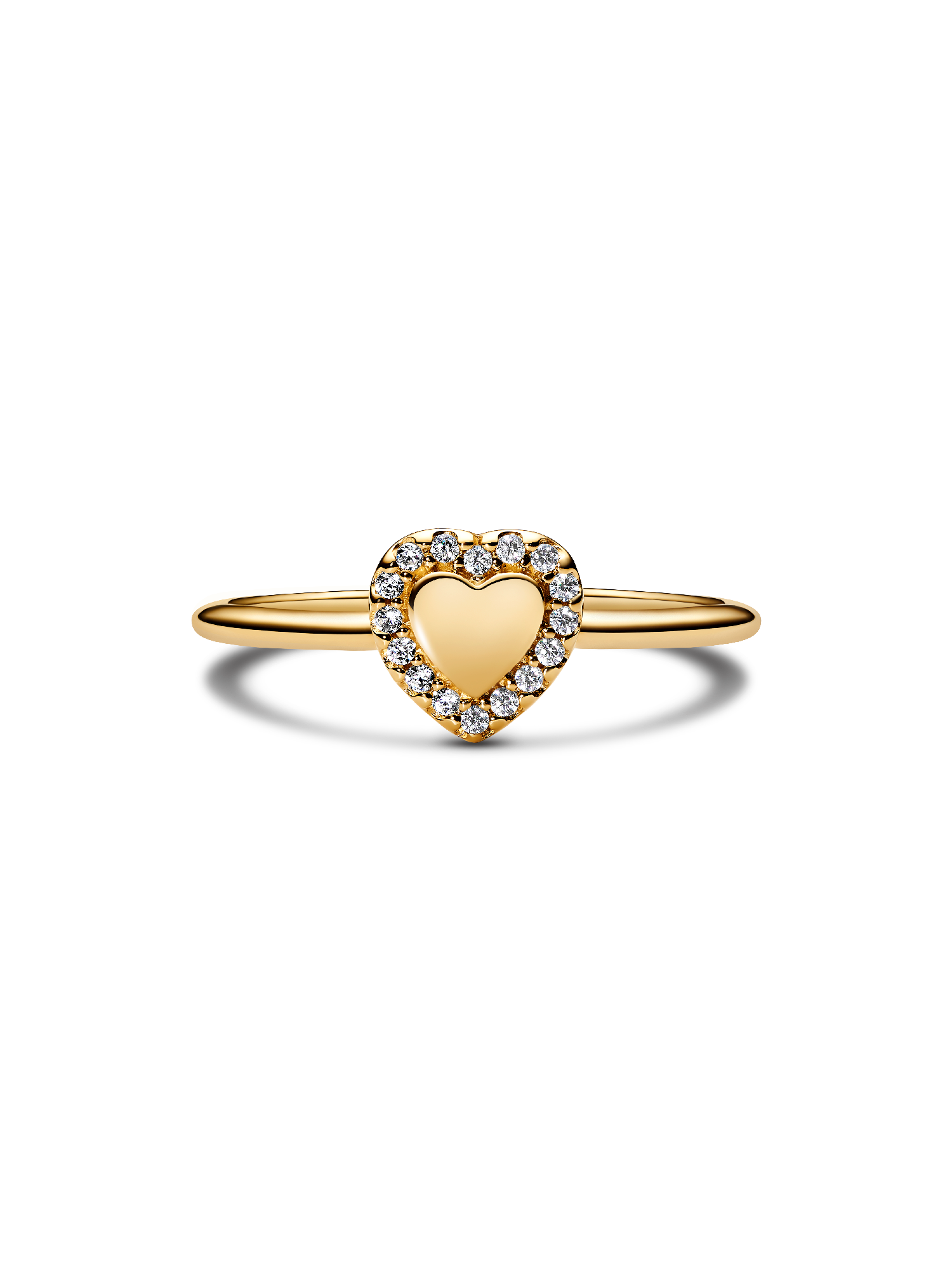 Engravable Heart Halo Ring