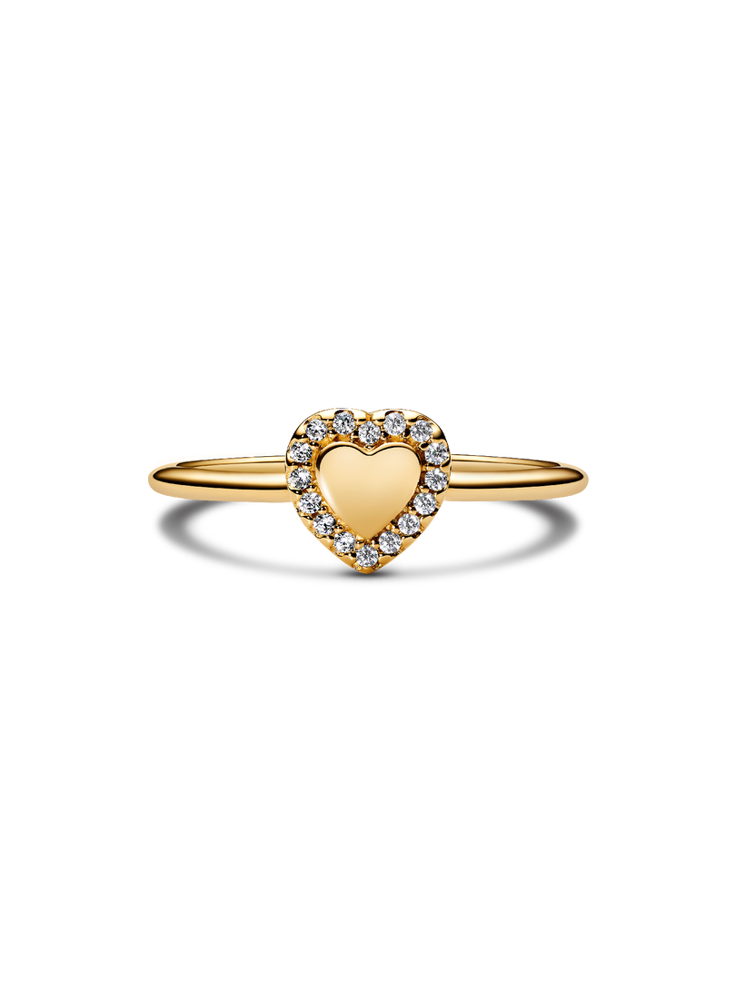 Engravable Heart Halo Ring