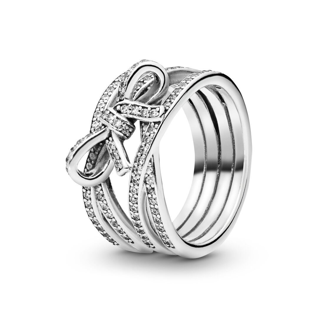 FINAL SALE - Sparkling Ribbon & Bow Ring
