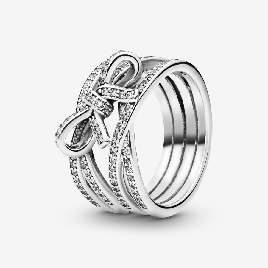 FINAL SALE - Sparkling Ribbon & Bow Ring image number 0