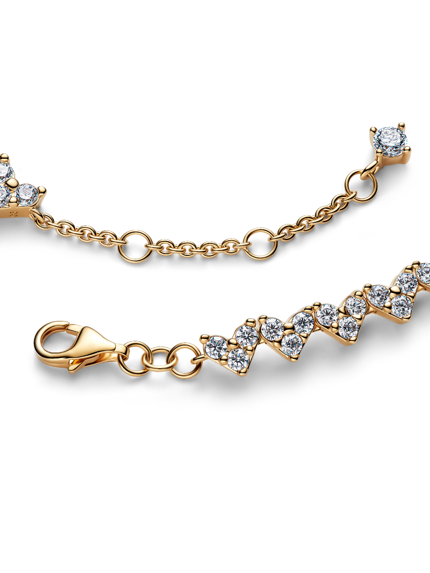 Triple Stone Heart Bracelet