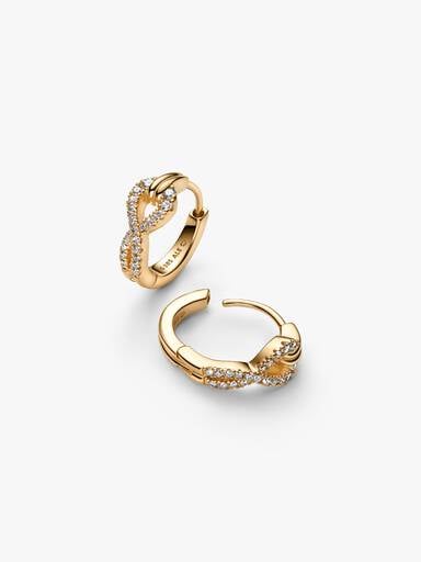 Créoles pavées de diamants cultivés en laboratoire Pandora Infinite