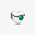 May Engravable Green Stone Heart Charm May Engravable Green Stone Heart Charm