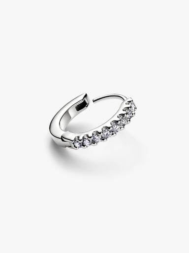 Pandora Era 14k White Gold Micro Lab-grown Diamond Pavé Hoop Earrings