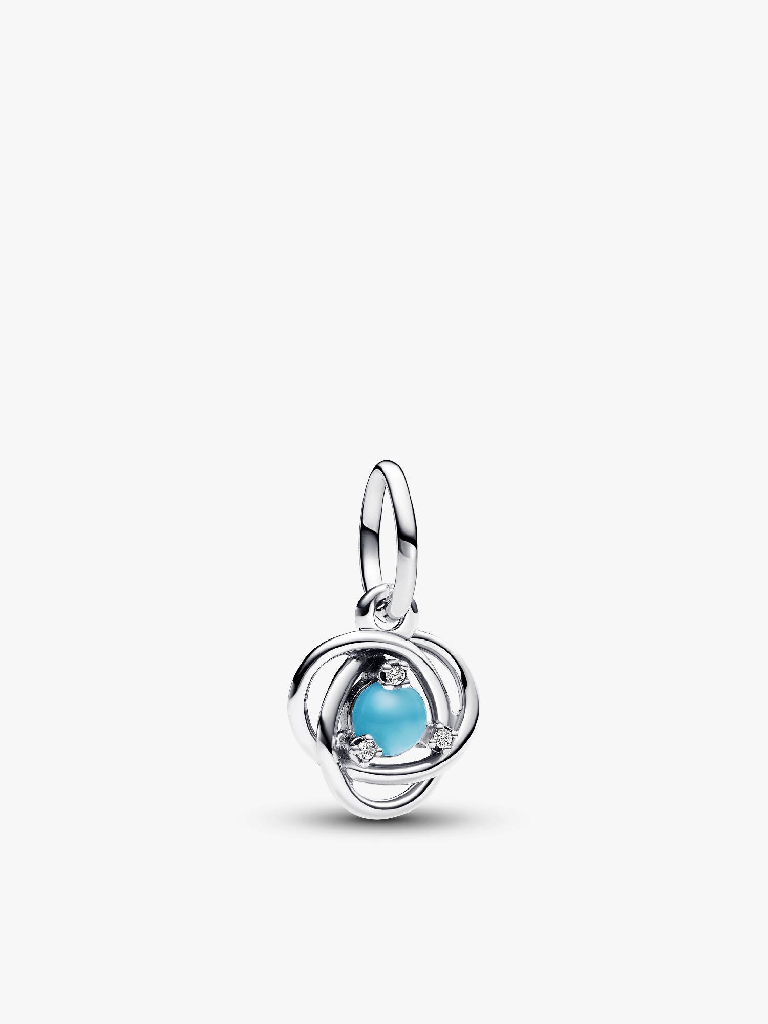 FINAL SALE - December Turqoise Blue Eternity Circle Dangle Charm