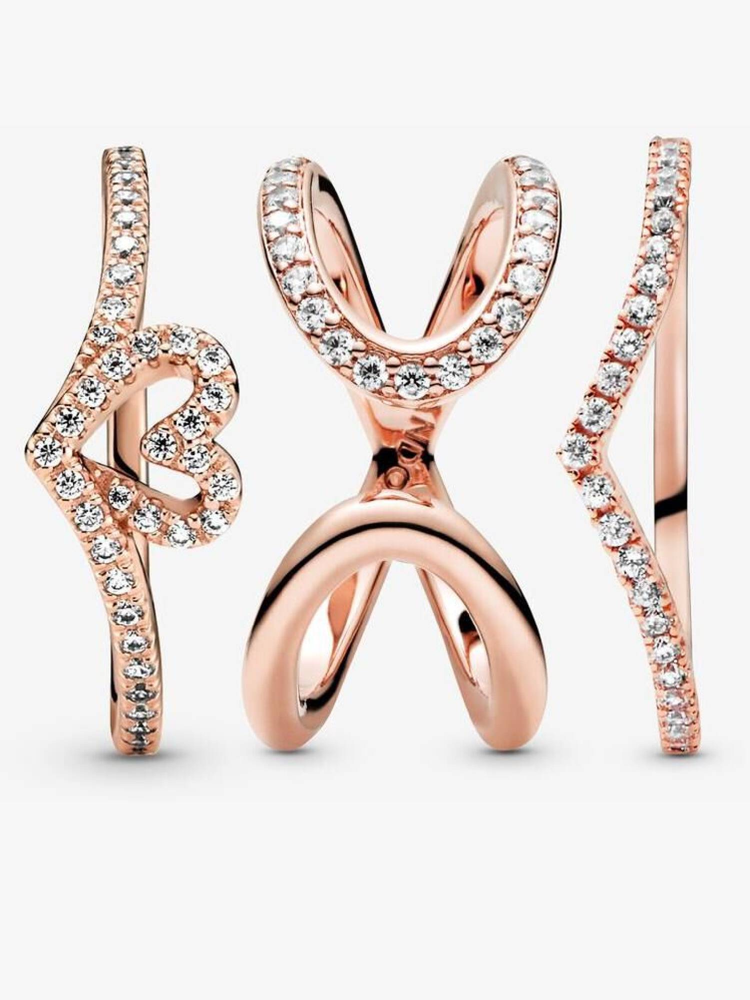 Lots of Love and Sparkle Stacking Ring Set