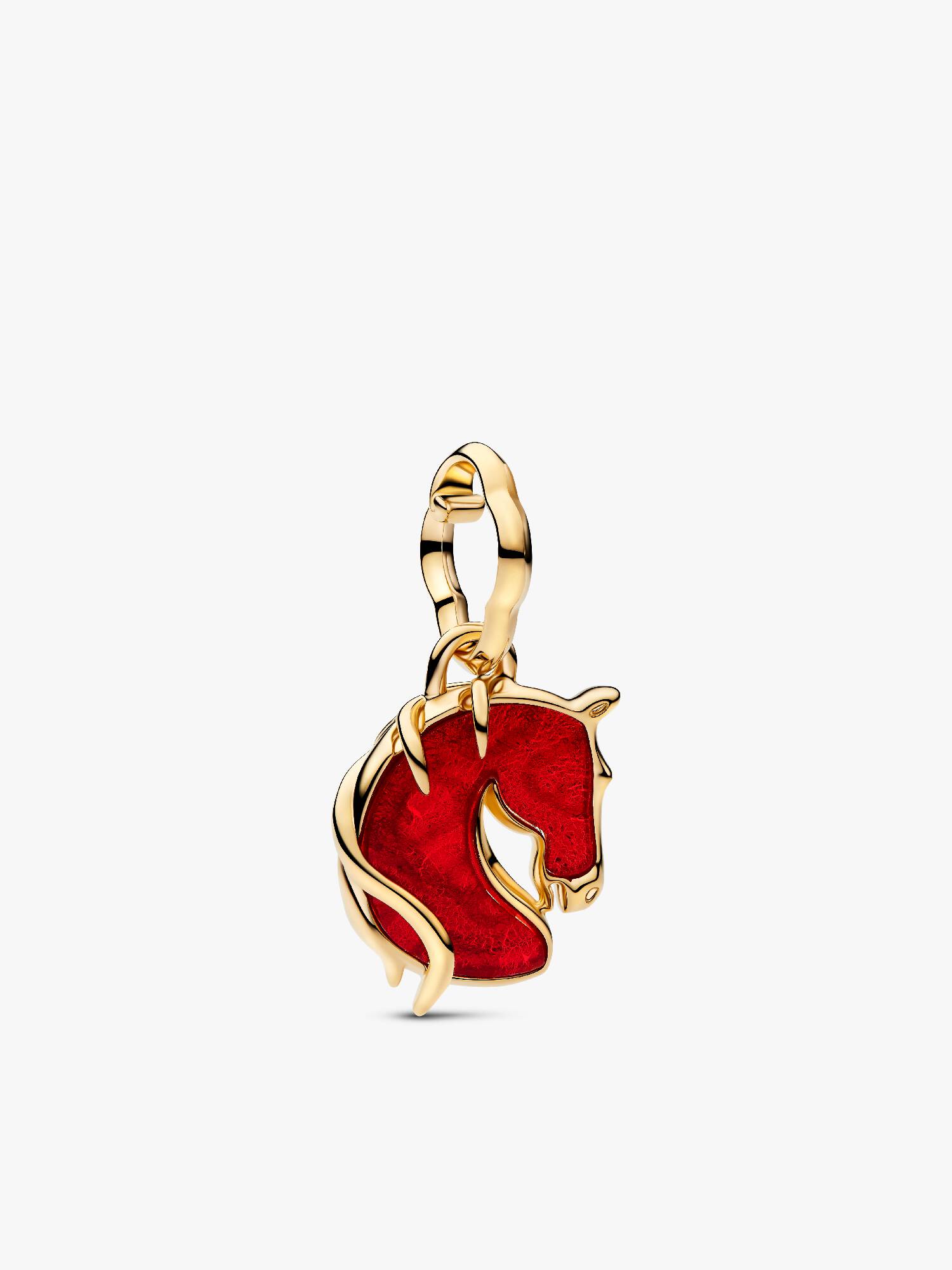 Charm-pendentif Cheval de feu rouge en verre de Murano