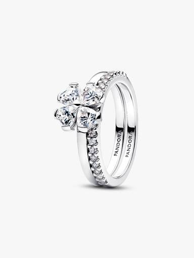 Bague séparable Trèfle porte-bonheur scintillant