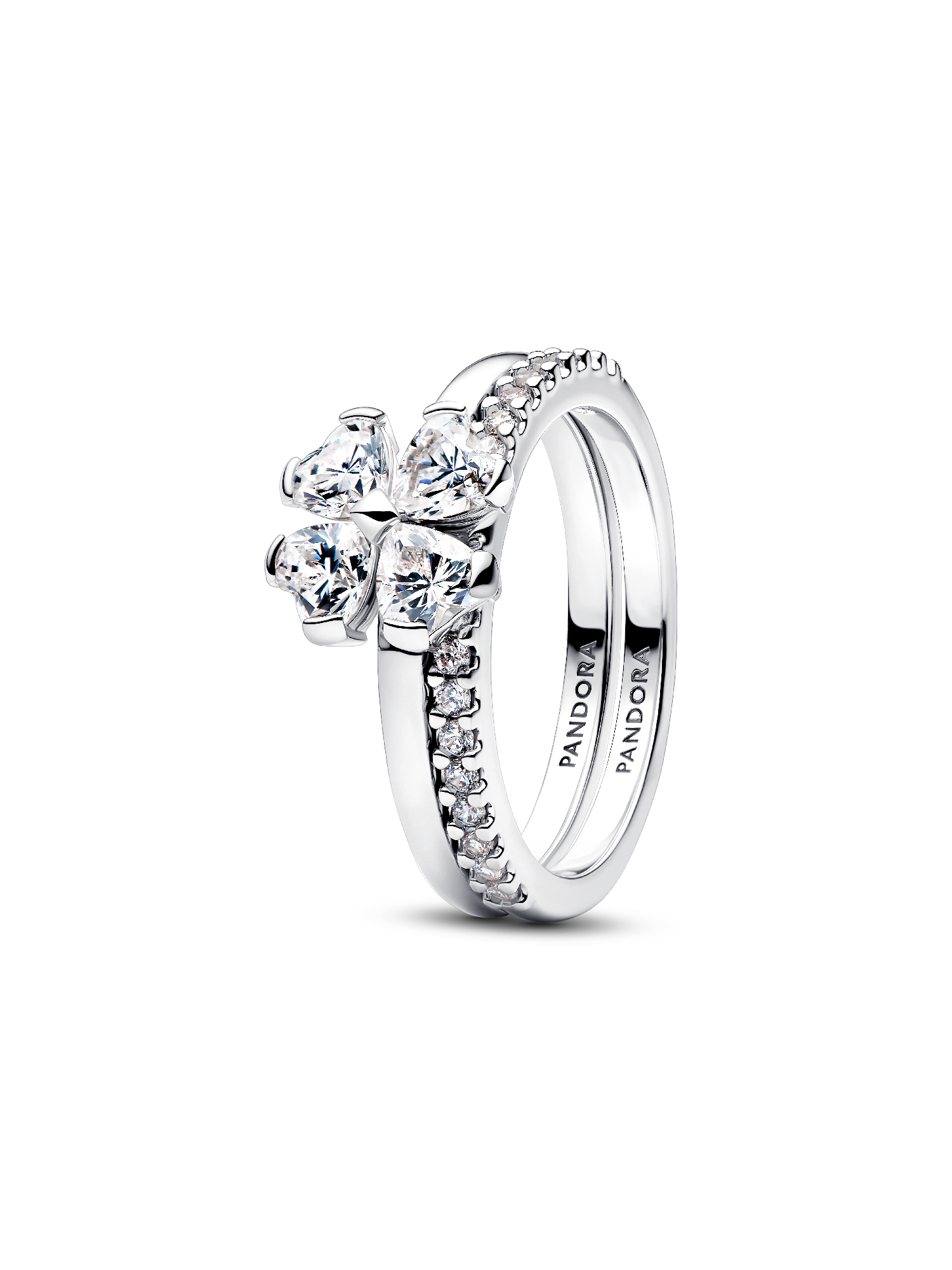 Sparkling Lucky Clover Splittable Ring | Sterling silver | Pandora