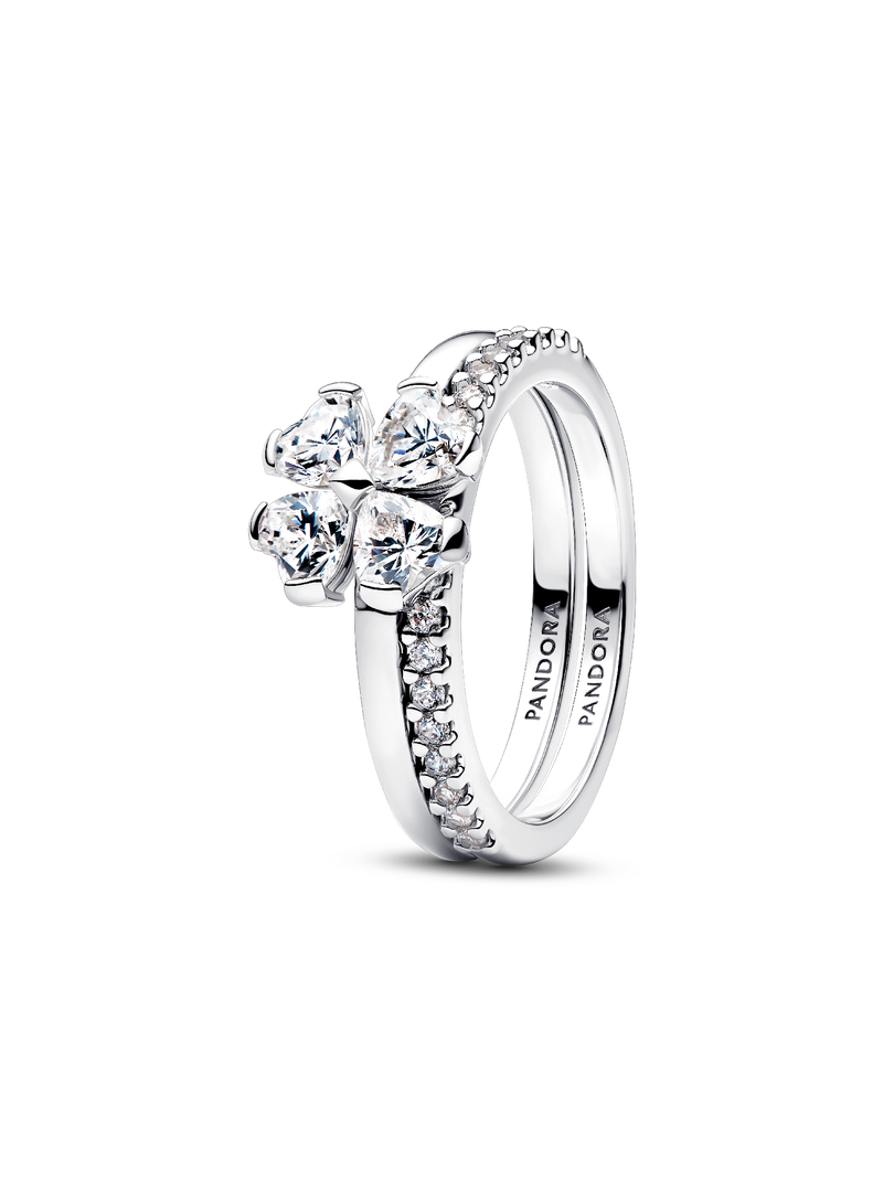 Sparkling Lucky Clover Splittable Ring