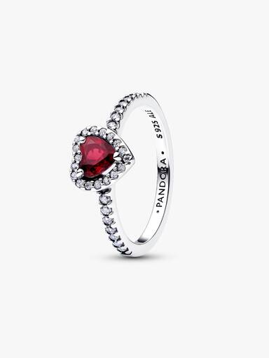 Bague Cœur surélevé rose fuchsia