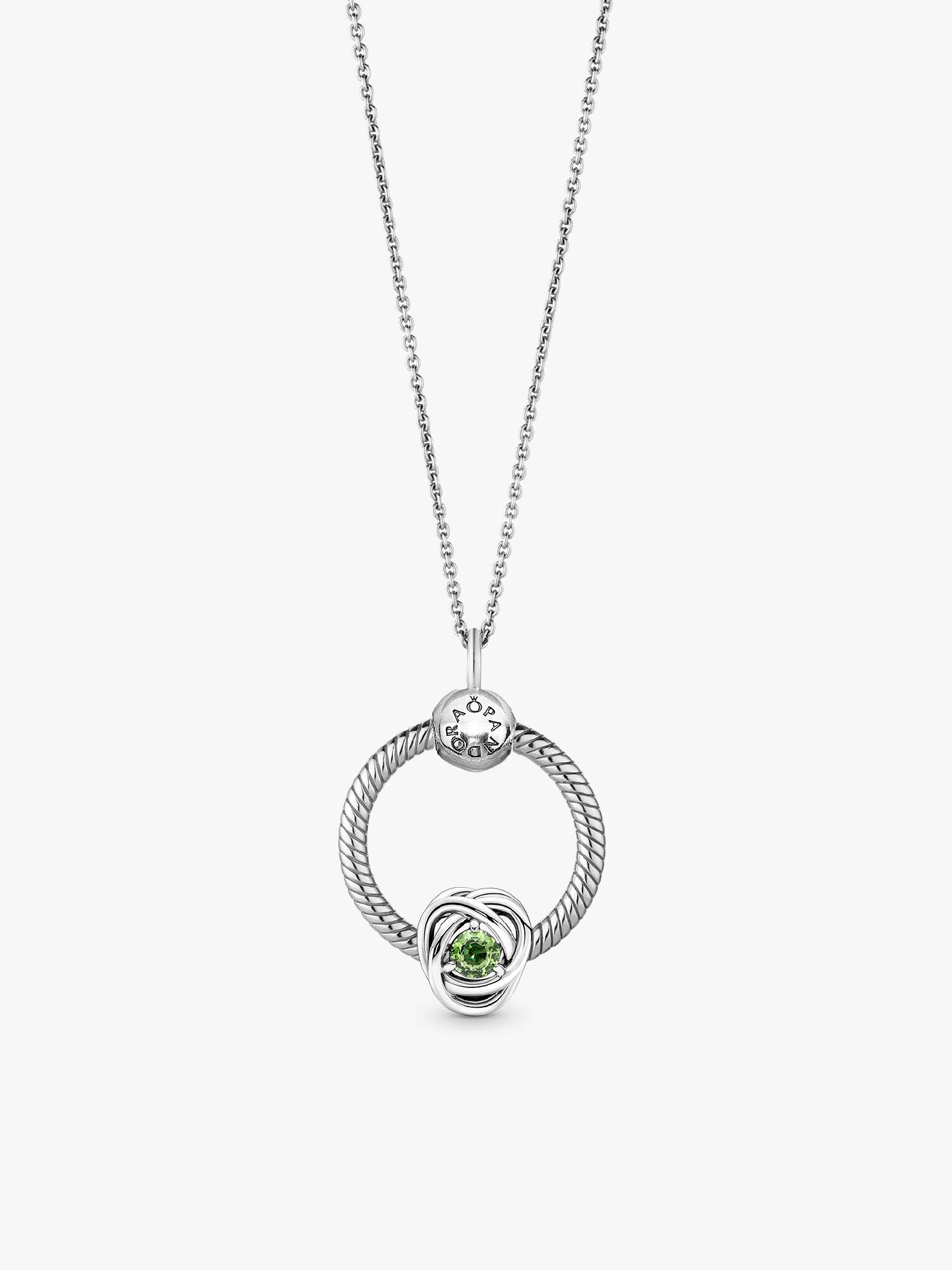 Collier avec charm-pendentif Cercle éternel d'août