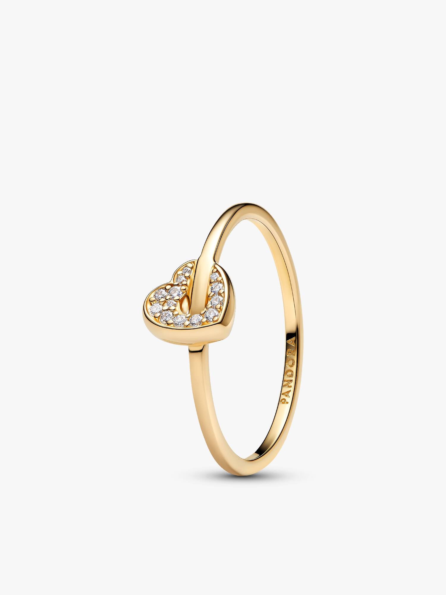 Bague Cœur pavé en or 14 K avec diamant créé en laboratoire Pandora Talisman