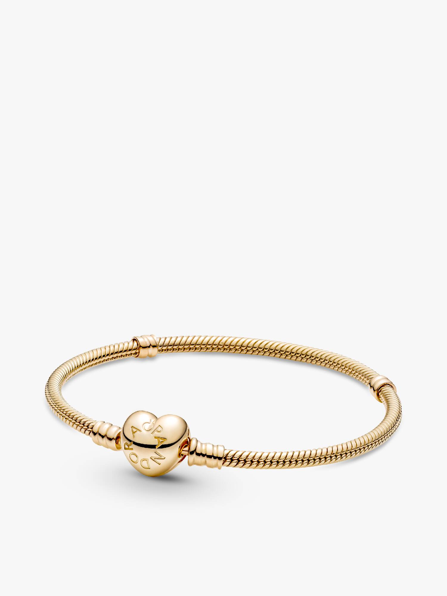 Bracelet à fermoir en cœur et à chaîne serpentine Pandora Moments