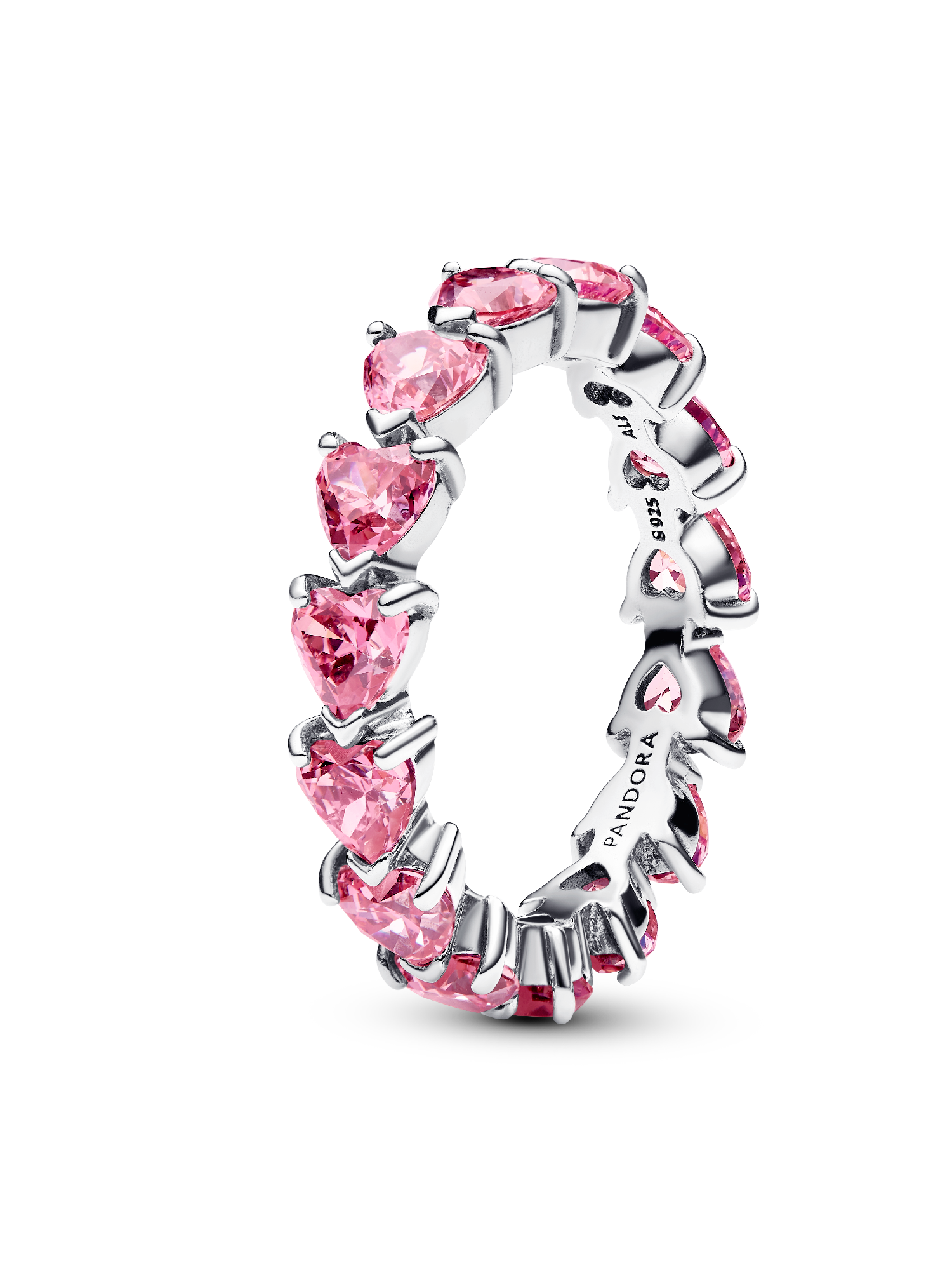 Band of Pink Hearts Ring