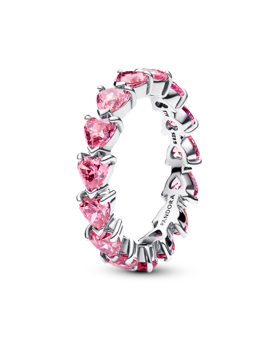 Band of Pink Hearts Ring