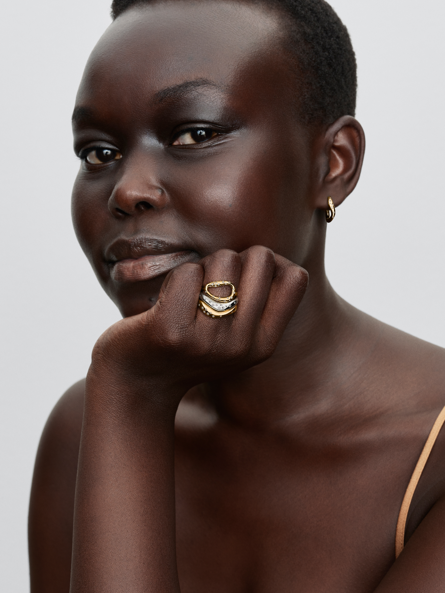 Organically Shaped Two-Tone Stacking Rings