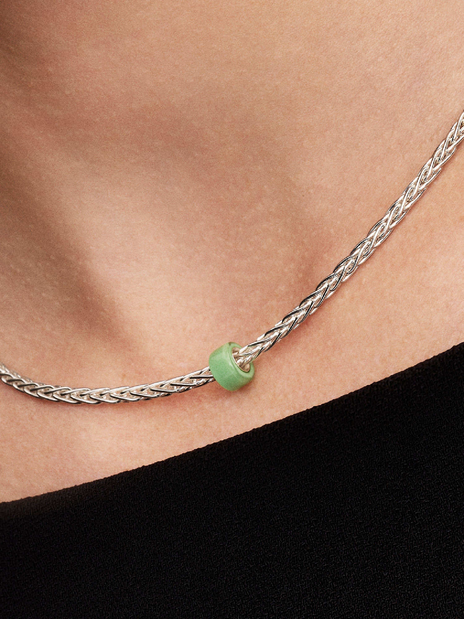 Mini charm en verre de Murano vert