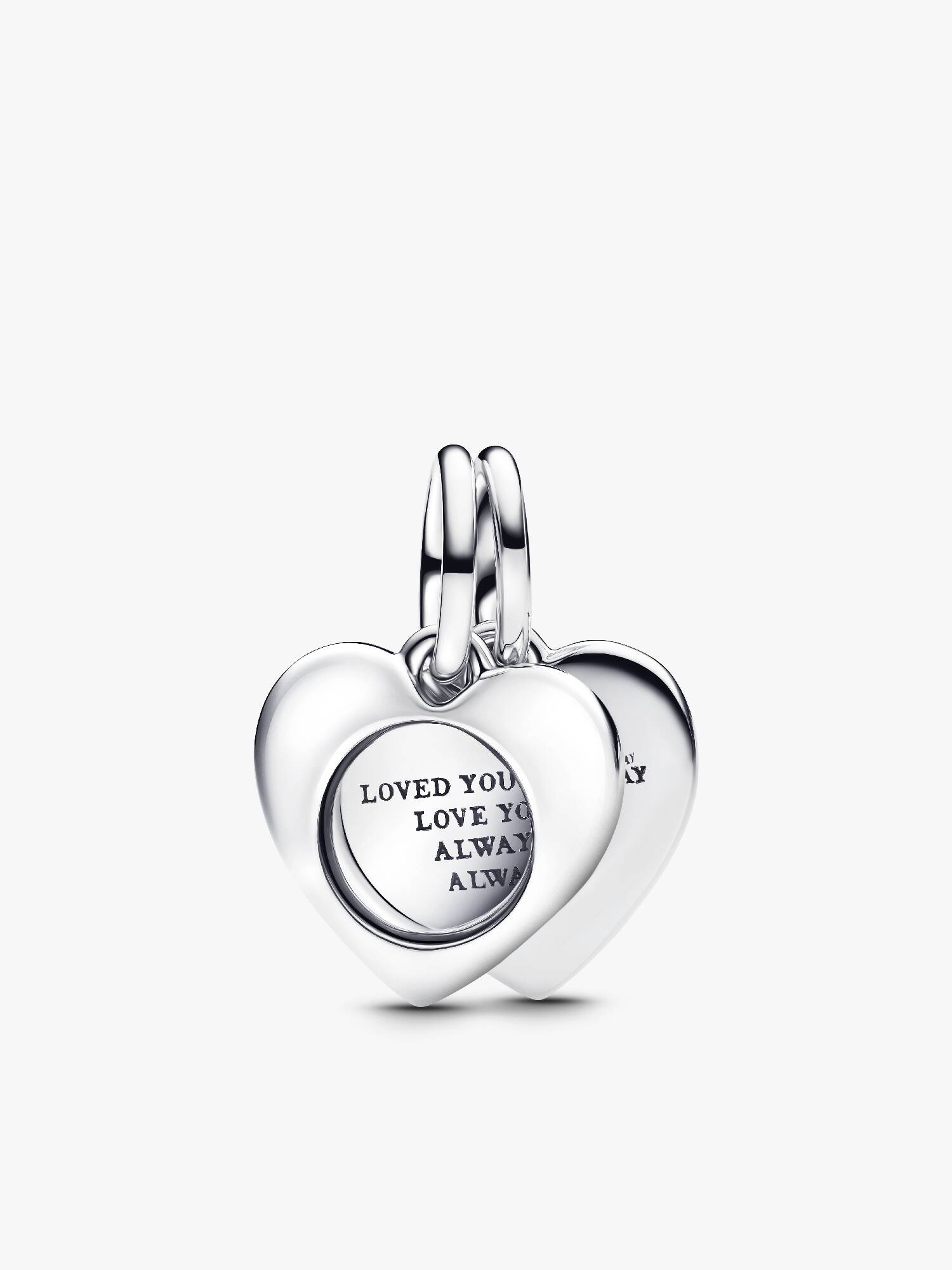 VENTE FINALE -  Charm-pendentif double Cœur et loupe à graver