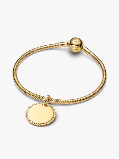 Pendentif étiquette ronde à graver