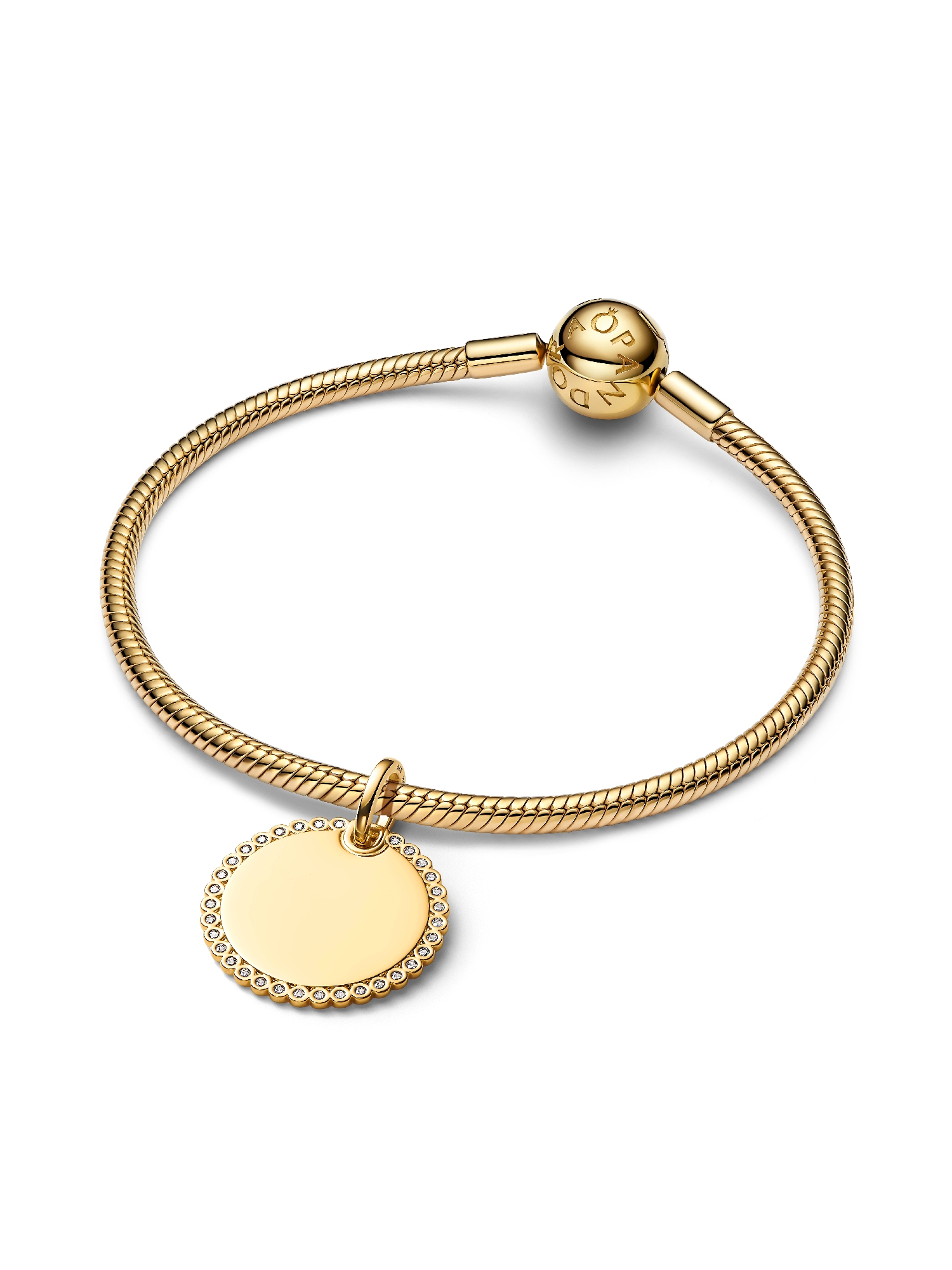 Pendentif étiquette ronde à graver