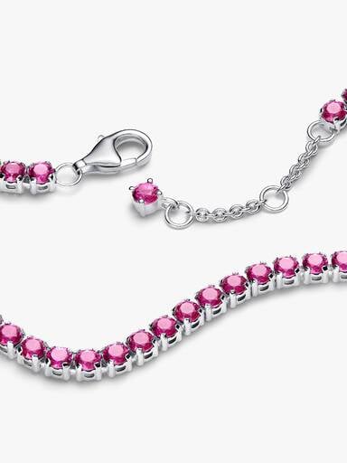 Bracelet tennis rose scintillant