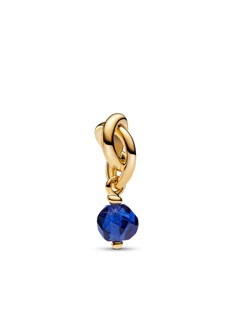 Boucles d'oreilles à charms-pendentif Cercle éternel bleu de septembre