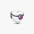 February Engravable Purple Stone Heart Charm February Engravable Purple Stone Heart Charm