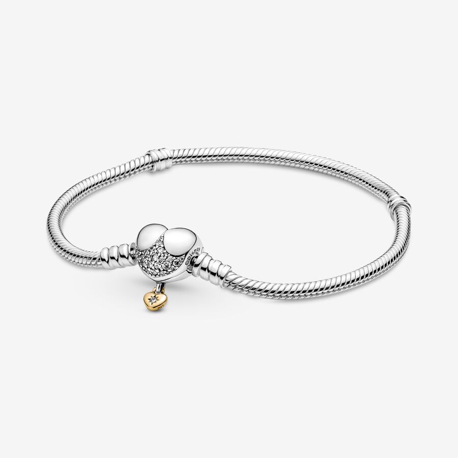 Bracelet à chaîne serpentine et fermoir en forme de cœur Disney Princess Pandora Moments image number 0