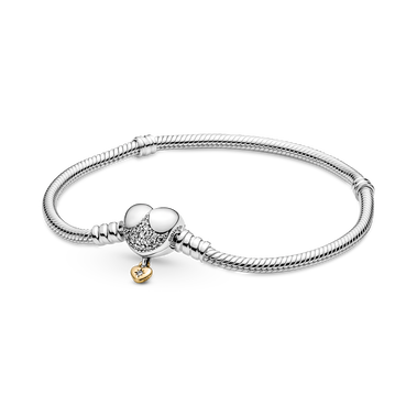 Bracelet à chaîne serpentine et fermoir en forme de cœur Disney Princess Pandora Moments