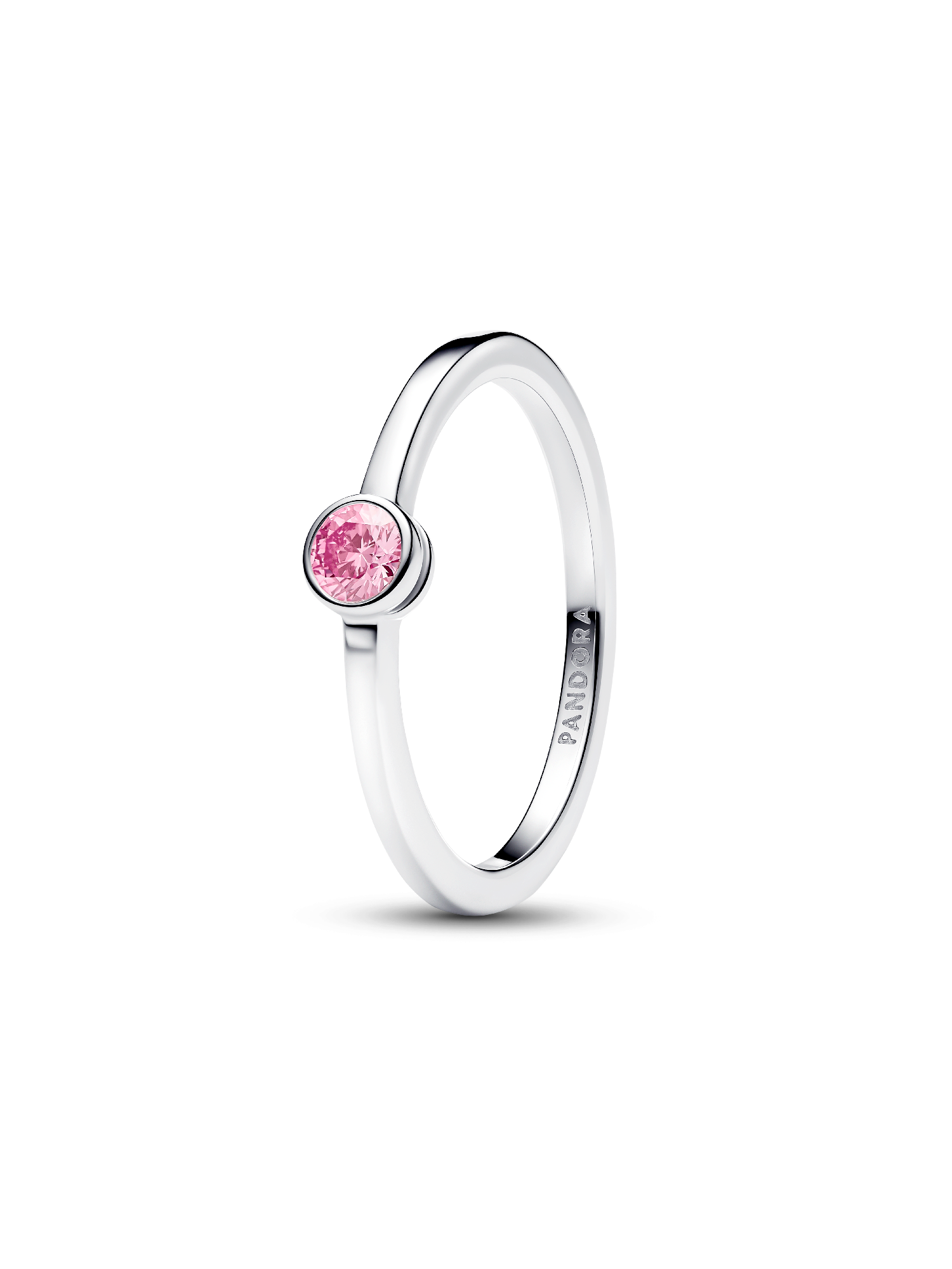 Pandora Era Bezel Sterling Silver Pink Lab-grown Diamond Ring