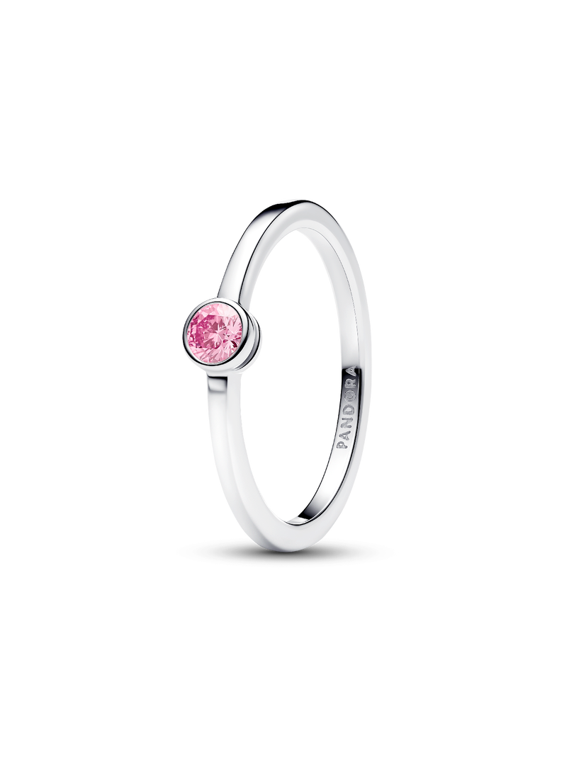 Pandora Era Bezel Sterling Silver Pink Lab-grown Diamond Ring