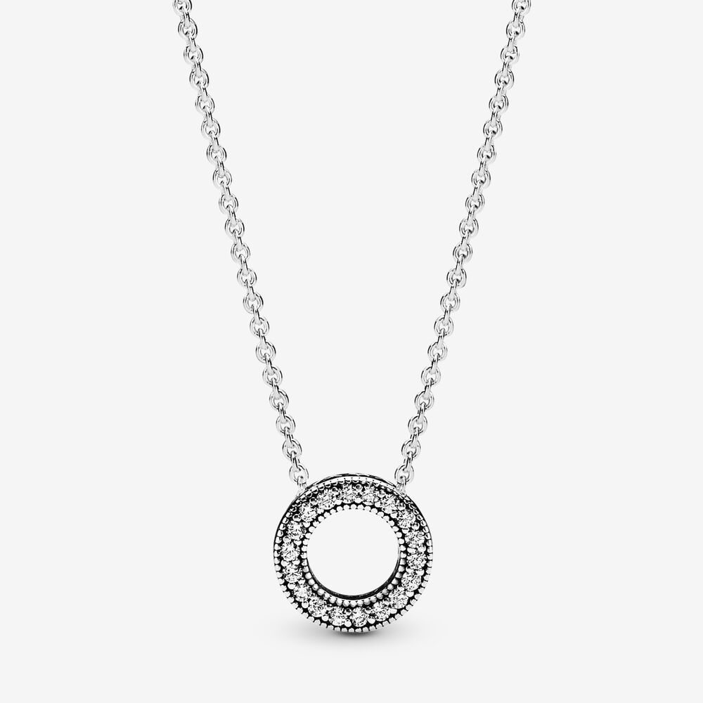 Pandora Logo Pavé Circle Collier Necklace | Sterling silver ...