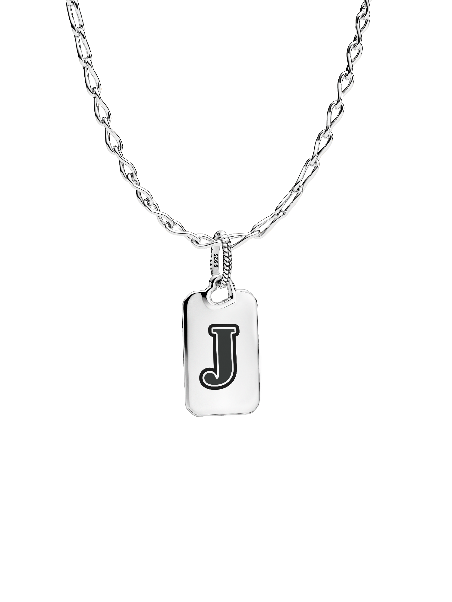 Letter J Rectangle Pendant