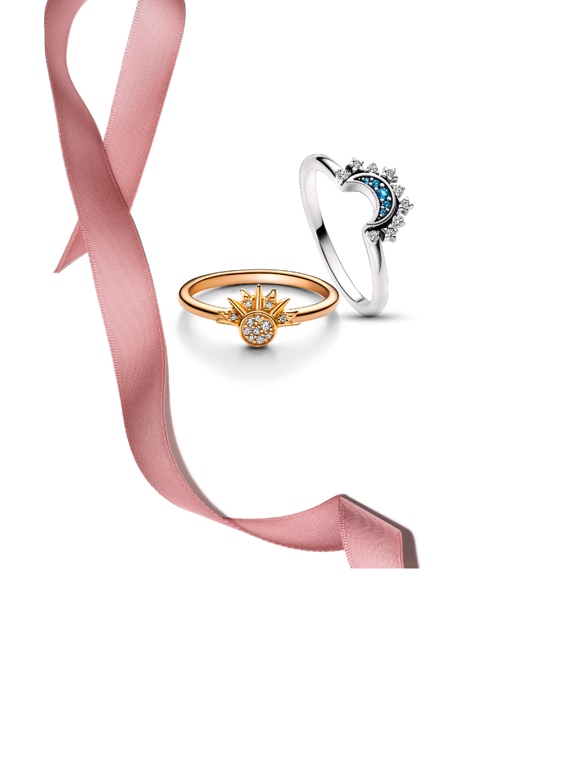 Celestial Sun and Moon Ring Set