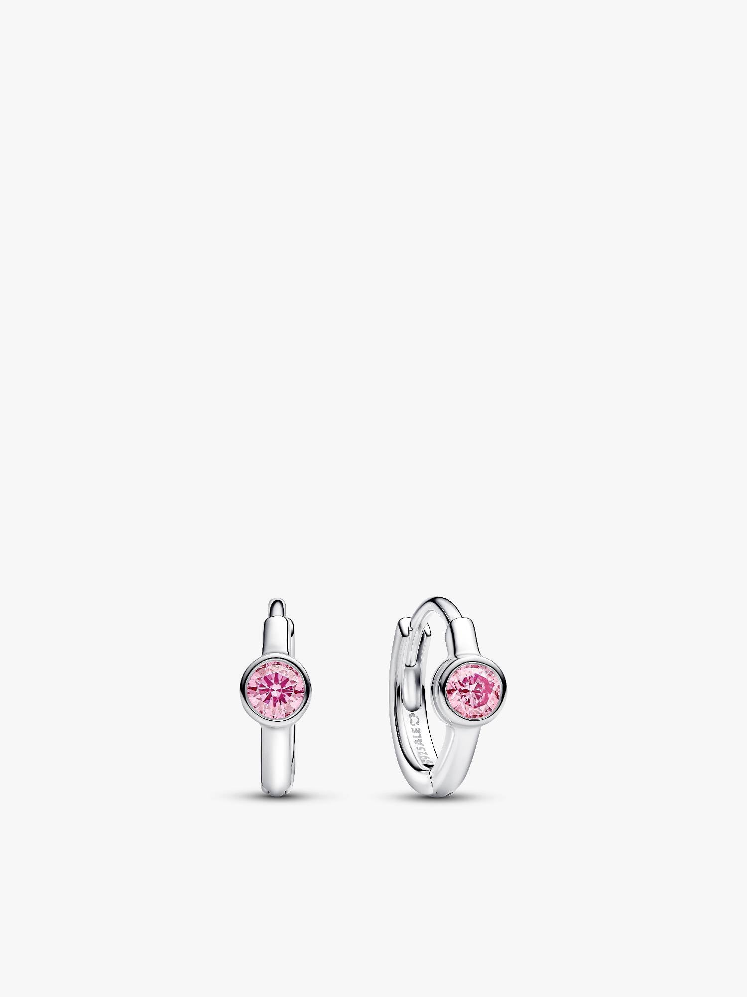 Boucles d’oreilles enveloppantes en argent sterling avec diamant rose créé en laboratoire au serti clos Pandora Era