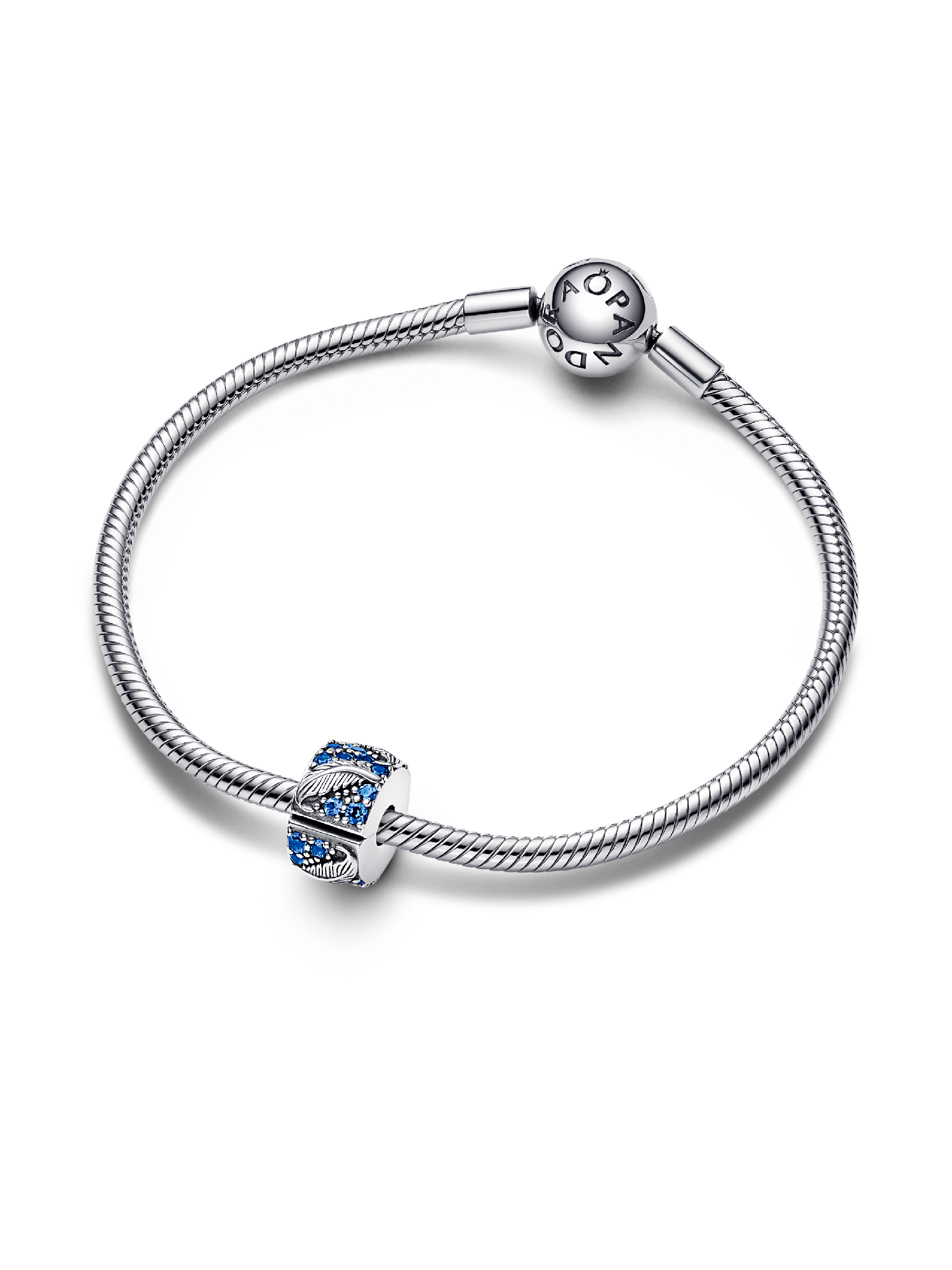 Curved Feather & Pavé Clip Charm