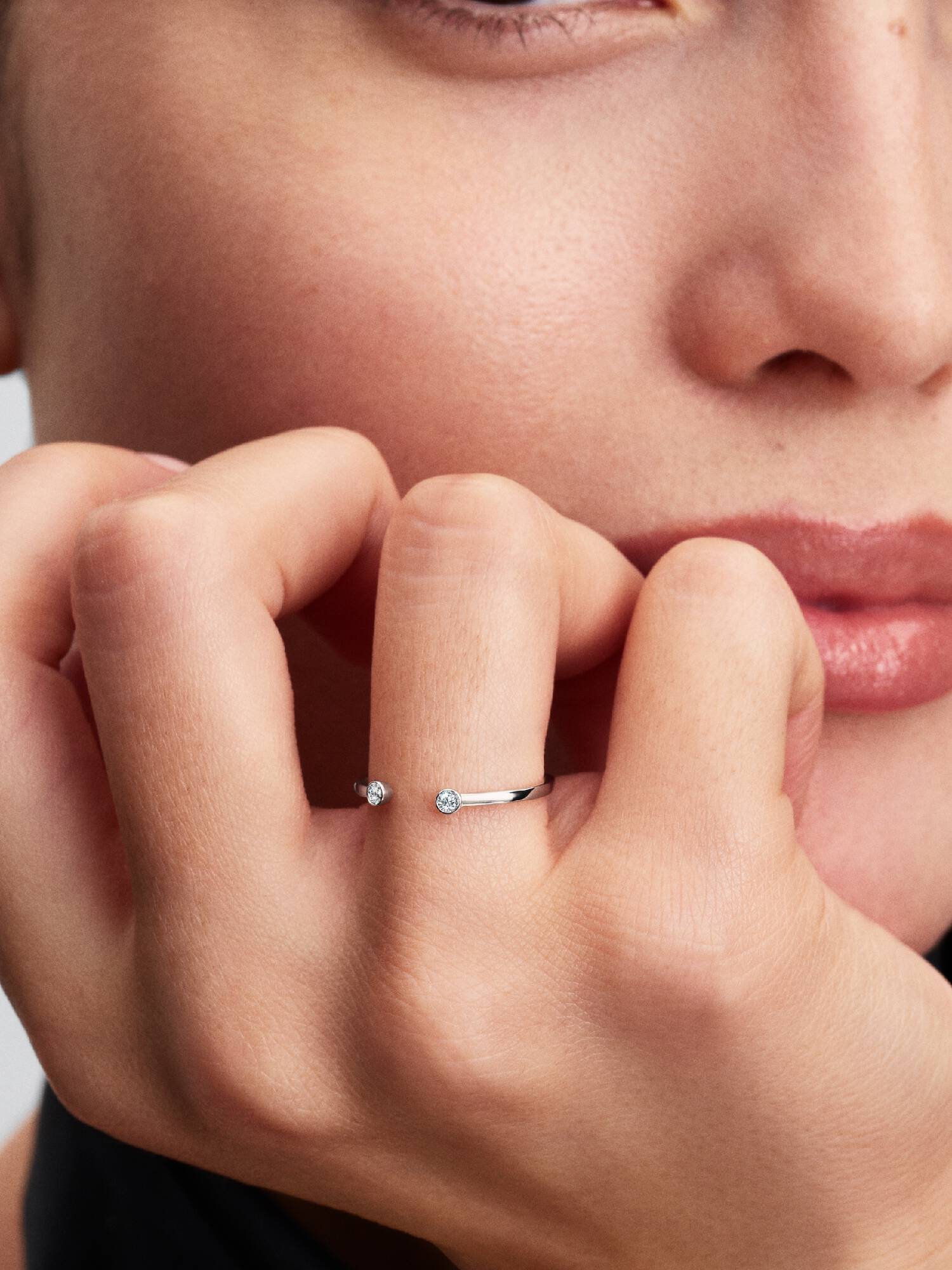 Bague ouverte avec diamants cultivés en laboratoire Pandora Era