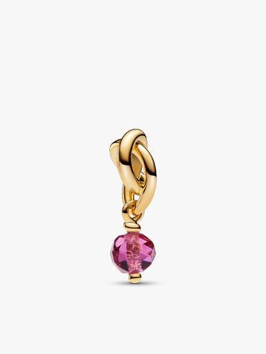 October Pink Eternity Circle Charm Earrings