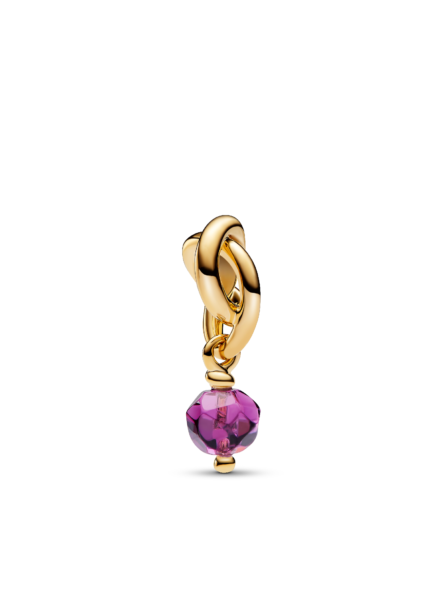 Collier à pendentif gravable avec charm Cercle éternel de février