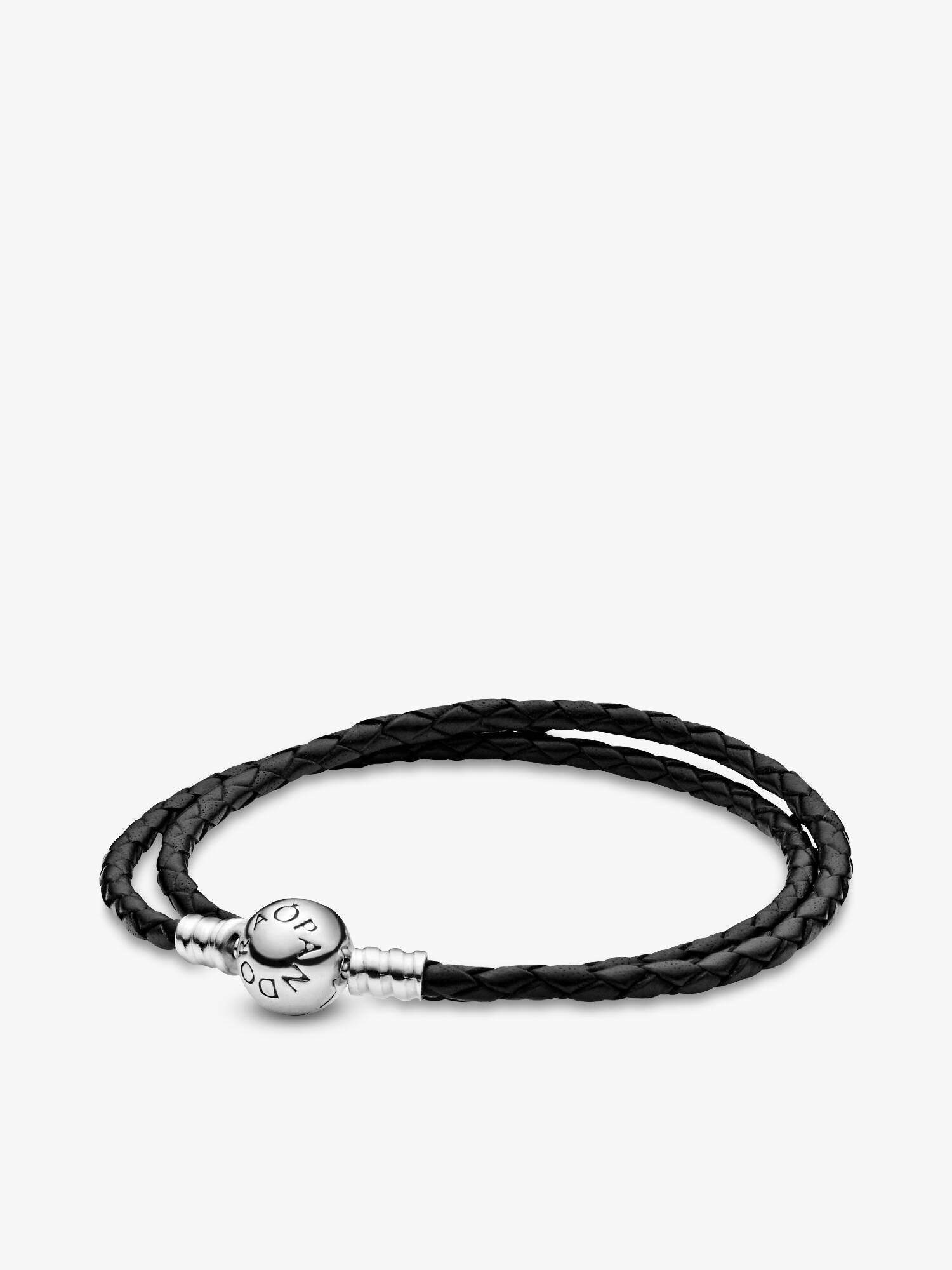 Bracelet double en cuir noir Pandora Moments