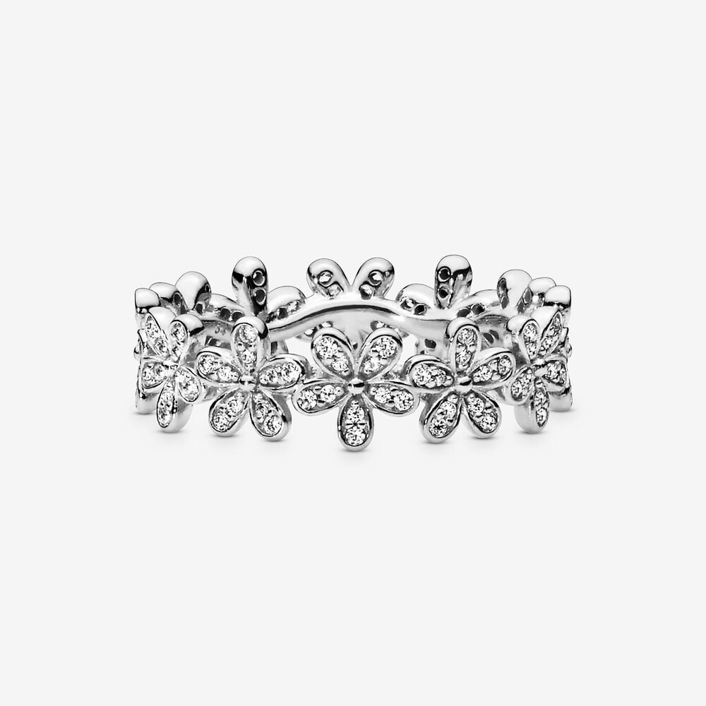 Dazzling Daisy Meadow Stackable Ring with Clear CZ | Argent ...
