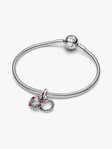 Charm-pendentif double Couronne des fêtes