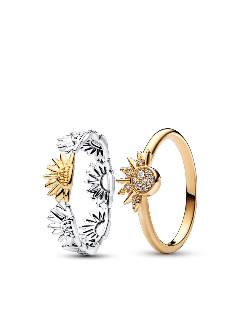 Sun & Sunflowers Ring Set