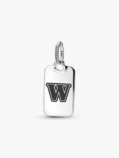 Letter W Rectangle Pendant