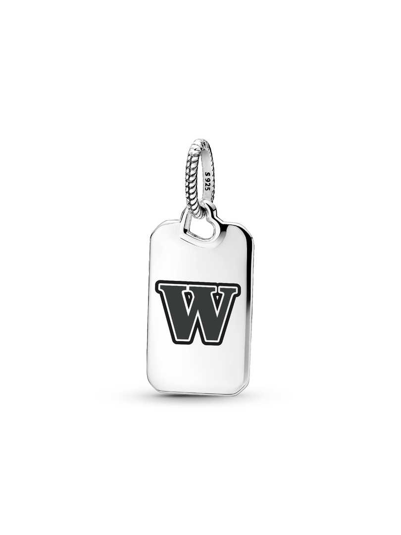 Letter W Rectangle Pendant
