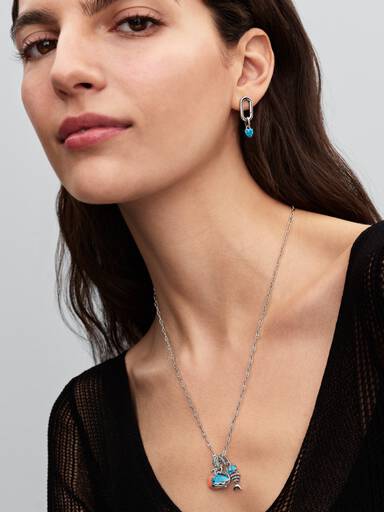 Mini charm-pendentif Cœur turquoise