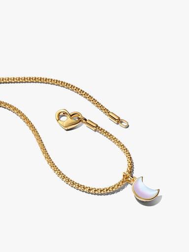 Sparkling Crescent Moon Pendant Necklace